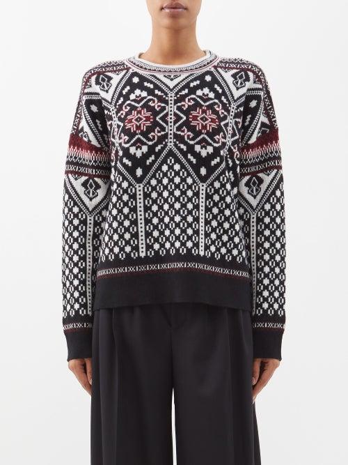 Altuzarra - Rimora Jacquard Merino-blend Sweater - Womens - Black Multi