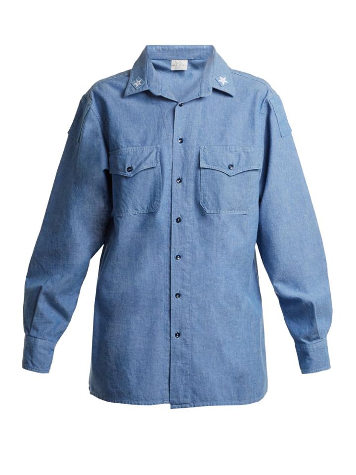 Myar Its0a Italian Star-patch Chambray Shirt