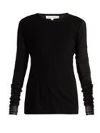 Matchesfashion.com Pswl - Long Sleeved Cotton Gauze Top - Womens - Black Red