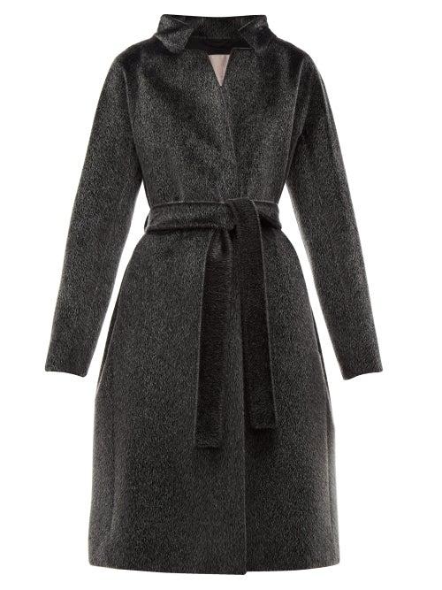 Matchesfashion.com Herno - Stand Collar Faux Fur Coat - Womens - Black