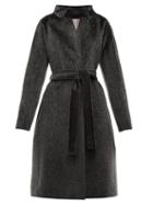 Matchesfashion.com Herno - Stand Collar Faux Fur Coat - Womens - Black
