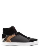 Burberry Reeth High-top Suede-trimmed Trainers