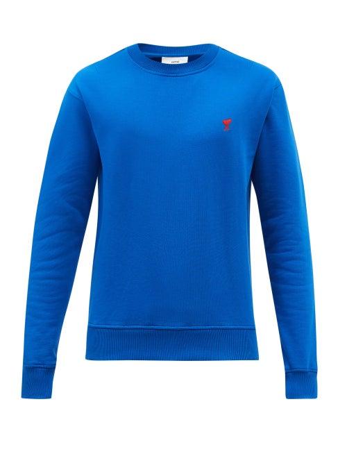 Ami - Ami De Caur Organic-cotton Jersey Sweatshirt - Mens - Blue