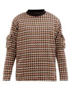Matchesfashion.com Boramy Viguier - Patch-pocket Houndstooth-knit Sweater - Mens - Multi