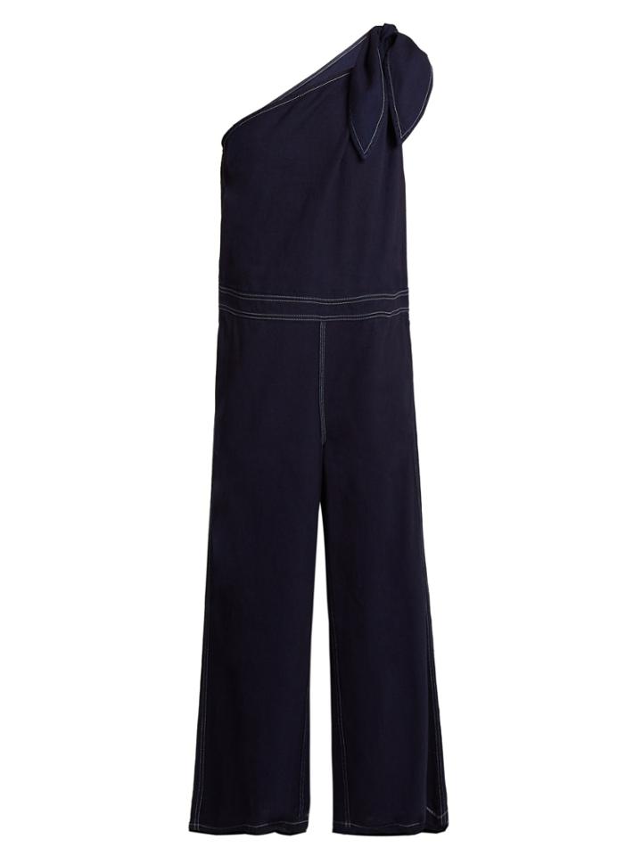 Mm6 Maison Margiela One-shoulder Cotton-twill Jumpsuit