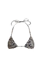 Matchesfashion.com Matteau - The String Triangle Blossom Print Bikini Top - Womens - Black Navy