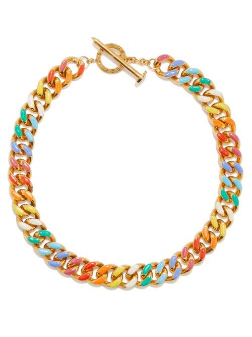Fry Powers - Unicorn Enamel & 14kt Gold-vermeil Choker - Womens - Multi