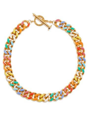 Fry Powers - Unicorn Enamel & 14kt Gold-vermeil Choker - Womens - Multi