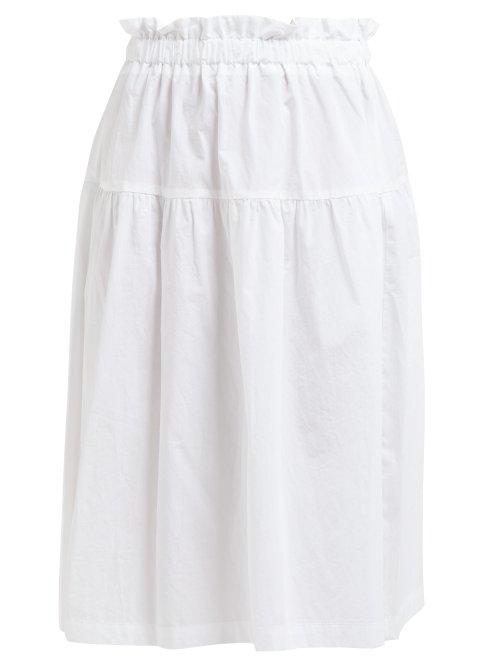 Matchesfashion.com Araks - Ulu Paperbag Waist Cotton Skirt - Womens - White