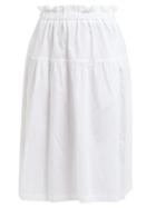 Matchesfashion.com Araks - Ulu Paperbag Waist Cotton Skirt - Womens - White