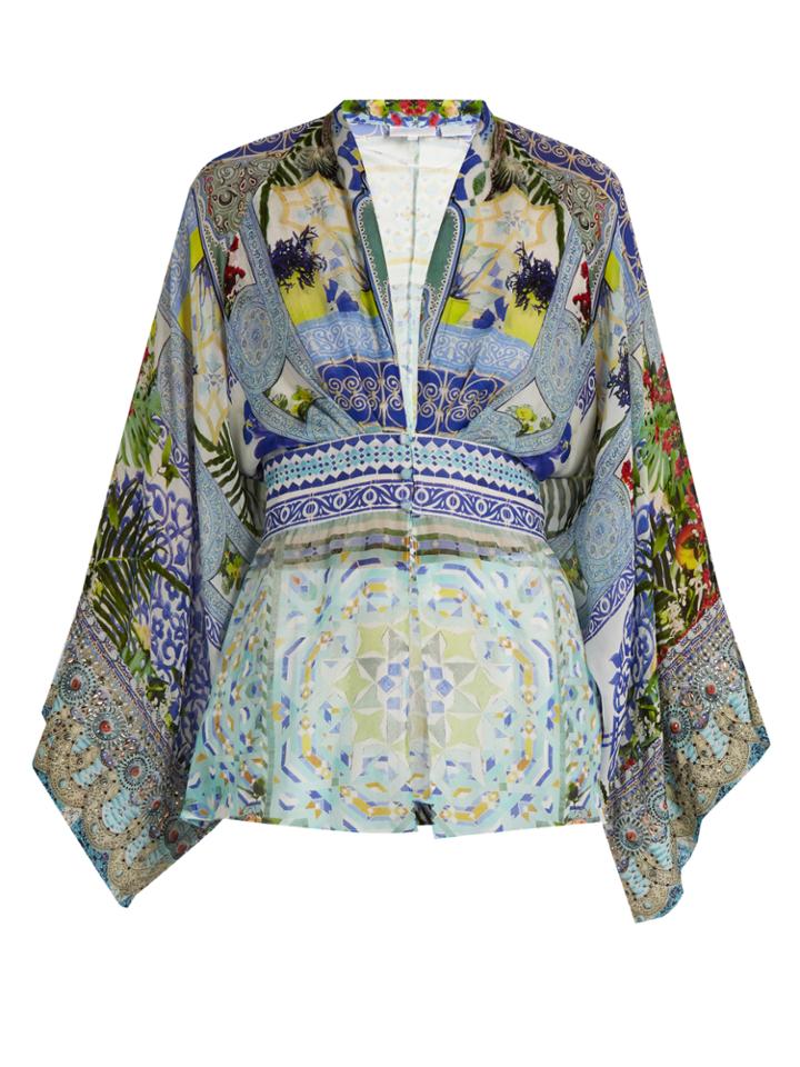 Camilla My Majorelle Silk-chiffon Blouse