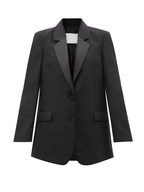 Racil - Bianca Single-breasted Wool-blend Tuxedo Jacket - Womens - Black