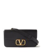 Valentino Garavani - V-logo Leather Messenger Bag - Mens - Black