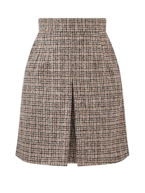 Matchesfashion.com Dolce & Gabbana - Checked Alpaca-blend Tweed Mini Skirt - Womens - Grey Multi