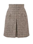 Matchesfashion.com Dolce & Gabbana - Checked Alpaca-blend Tweed Mini Skirt - Womens - Grey Multi
