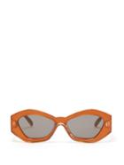 Matchesfashion.com Le Specs - The Ginchiest Geometric Acetate Sunglasses - Womens - Light Brown