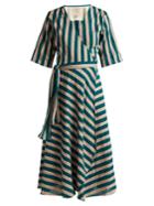 Ace & Jig Annalise Striped Cotton Wrap-dress
