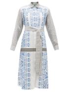 Matchesfashion.com Rianna + Nina - Vintage Cross-stitch & Checked Cotton Shirt Dress - Womens - Multi
