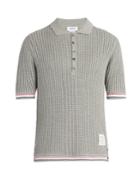 Thom Browne Striped-trim Waffle-knit Cotton Polo Shirt