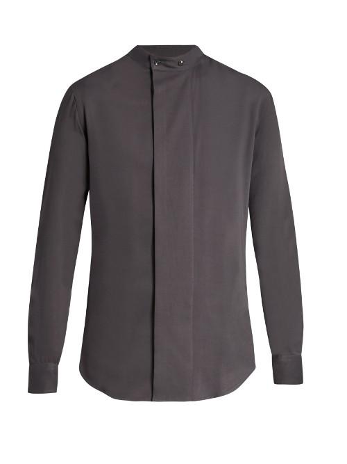 Giorgio Armani Collarless Wide-placket Shirt