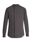 Giorgio Armani Collarless Wide-placket Shirt