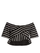 Matchesfashion.com Proenza Schouler - Striped Cotton Blend Cropped Top - Womens - Black Stripe