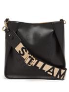 Matchesfashion.com Stella Mccartney - Mini Logo-strap Faux-leather Shoulder Bag - Womens - Black