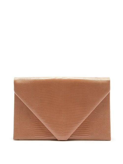 Matchesfashion.com Hunting Season - The Envelope Lizard Clutch - Womens - Brown