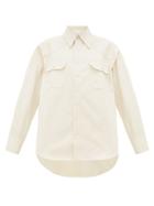Matchesfashion.com Matthew Adams Dolan - Western Side-pleat Denim Shirt - Womens - Ivory