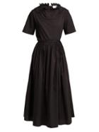 Matchesfashion.com Horror Vacui - Fiorina Cotton Midi Dress - Womens - Black