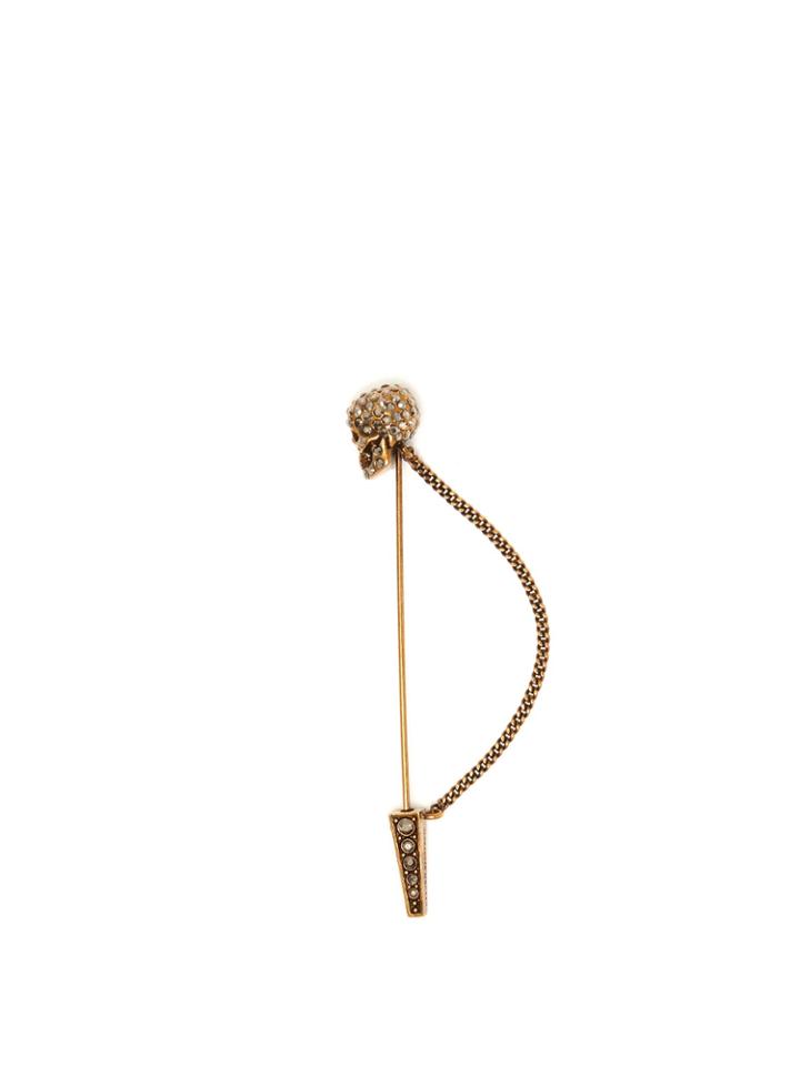 Alexander Mcqueen Swarovski-embellished Skull Pin Brooch