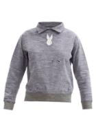 Maison Margiela - Rabbit-embroidery Distressed Cotton Sweatshirt - Womens - Navy Multi