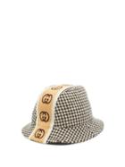 Matchesfashion.com Gucci - Gg-intarsia Stripe Houndstooth Bucket Hat - Mens - Brown