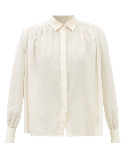 Loup Charmant - Gaspe Organic-cotton Voile Blouse - Womens - Beige