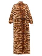 Matchesfashion.com Mes Demoiselles - Bangla Tiger-print Cotton Shirt Dress - Womens - Brown Print