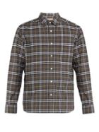 Matchesfashion.com Burberry - George Checked Cotton Blend Shirt - Mens - Grey Multi