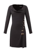 Versace - Safety Pin Cowl-neck Crepe Dress - Womens - Black