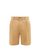 Gucci - Logo-embroidered Cotton-drill Shorts - Mens - Camel