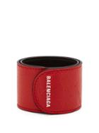 Matchesfashion.com Balenciaga - Cycle Logo Print Snap Bracelet - Mens - Red