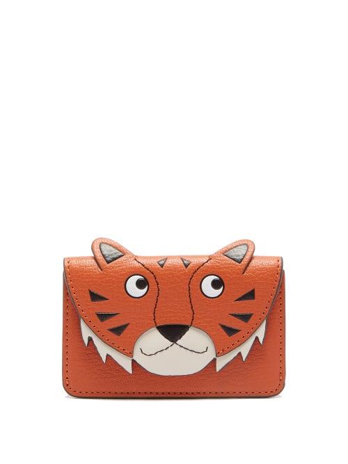 Anya Hindmarch - Tiger Leather Cardholder - Womens - Orange
