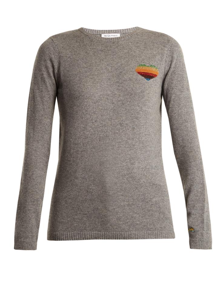 Bella Freud Disco Heart Cashmere-blend Sweater