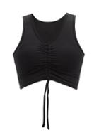 Live The Process - Reverie Drawstring Stretch-jersey Cropped Top - Womens - Black