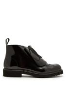 Matchesfashion.com Loewe - Lace Up Leather Boots - Mens - Black