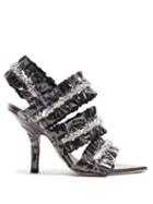 Matchesfashion.com Paciotti By Midnight - Crystal Embellished Satin Sandals - Womens - Black