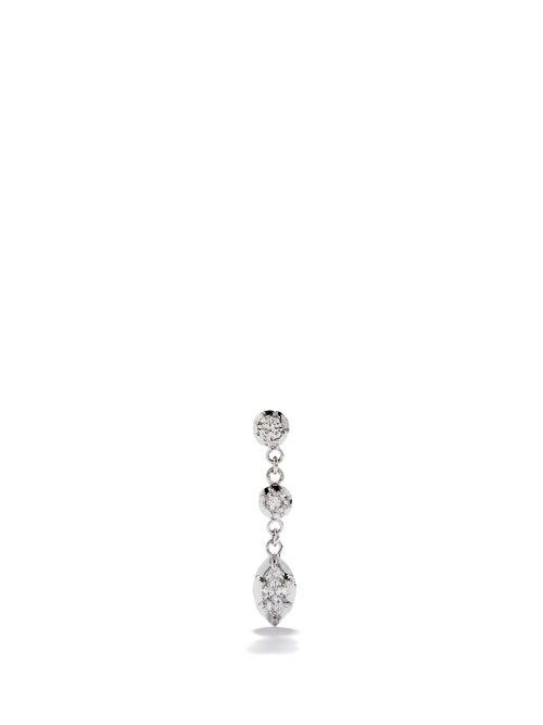 Jacquie Aiche - Sophia Diamond & 14kt White Gold Single Earring - Womens - White Gold