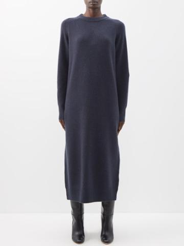 Arch4 - Broadway Round-neck Cashmere Sweater Dress - Womens - Navy Grey