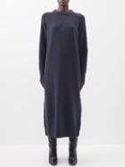Arch4 - Broadway Round-neck Cashmere Sweater Dress - Womens - Navy Grey