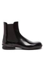 Maison Margiela - Ridged-sole Leather Chelsea Boots - Mens - Black