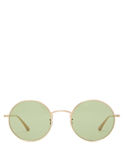 Matchesfashion.com The Row - X Oliver Peoples After Midnight Round Sunglasses - Womens - Green