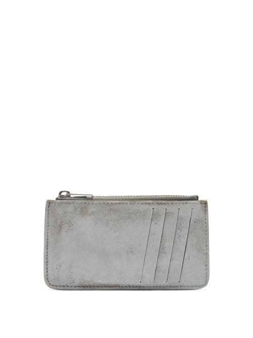 Matchesfashion.com Maison Margiela - Coated Zipped Leather Cardholder - Mens - White